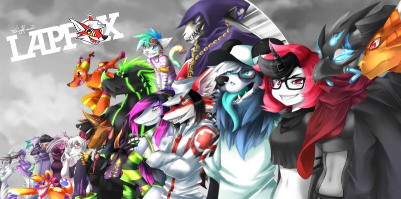 Group of Anthropomorphic Characters — Gray