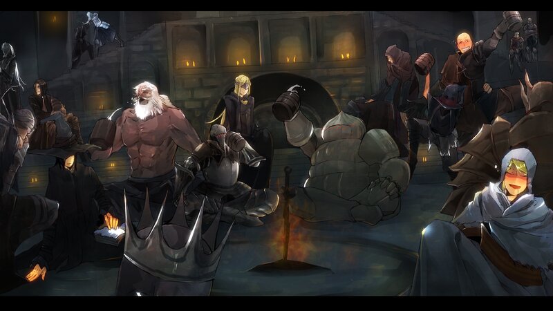 Group of Armored Warriors — Gray