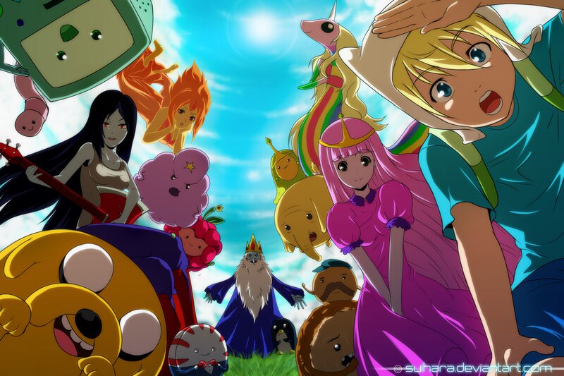 Group of Cartoon Characters — Blue, Playful