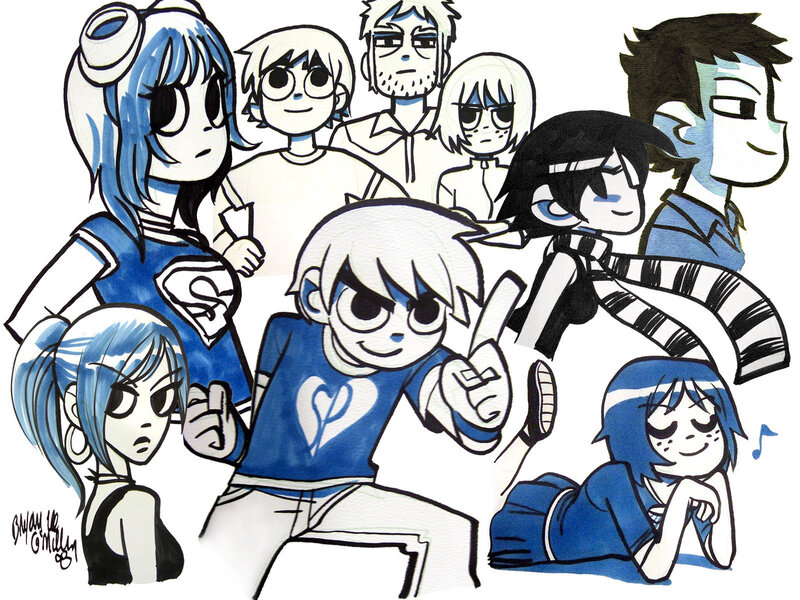 Group of Cartoon Characters — Blue