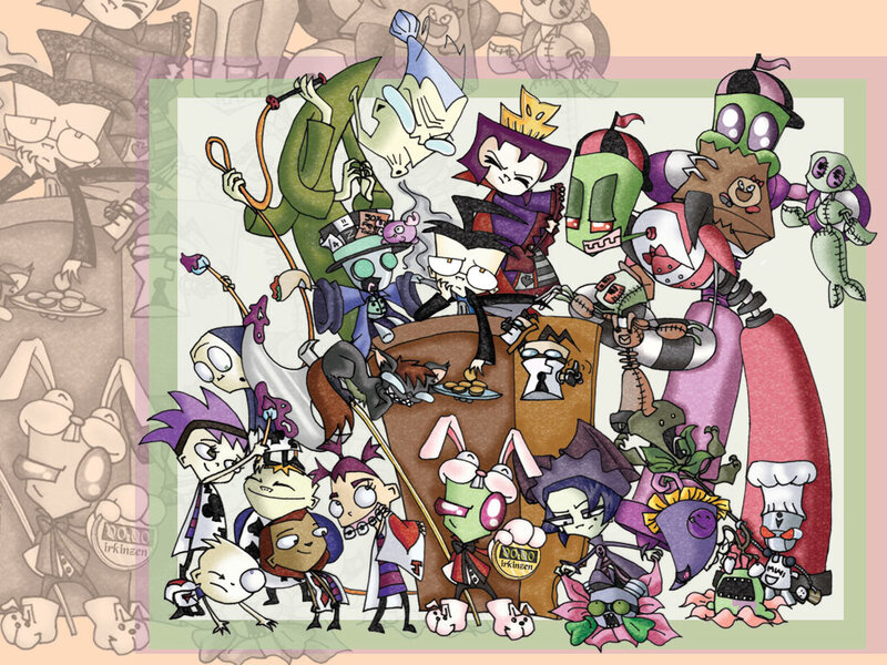 Group of Cartoon Characters — Green