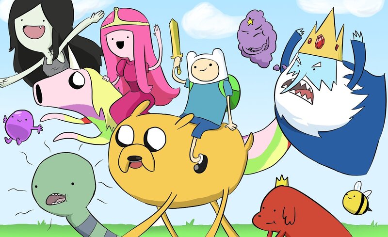 Group of Cartoon Characters — Yellow, Playful