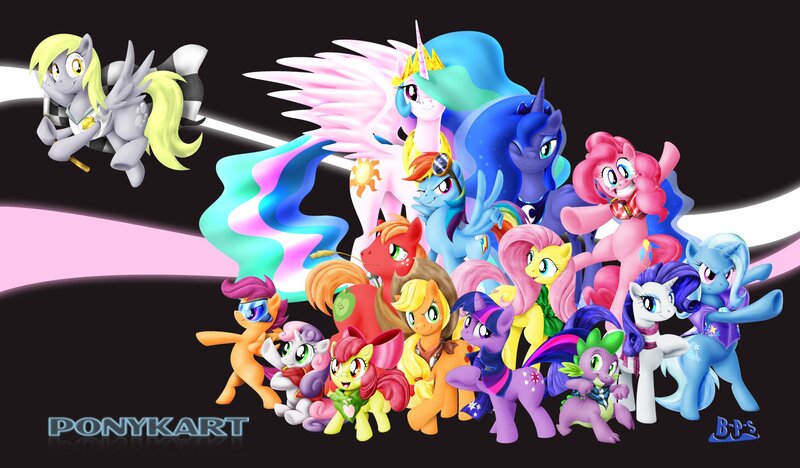 Group of Cartoon Ponies