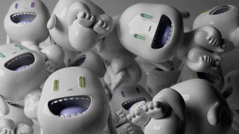 group of cartoon robots