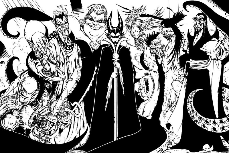 Group of Cartoon Villains