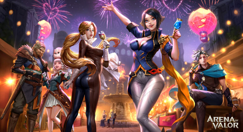 Group of Characters Celebrating
