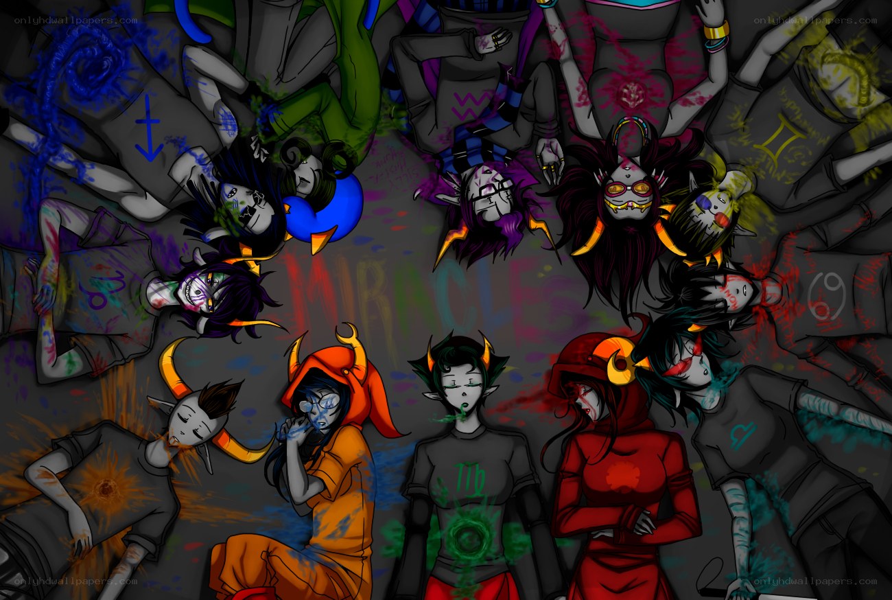 Group of characters in a circle