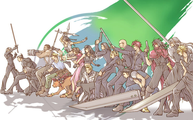 Group of Characters in Action — Green