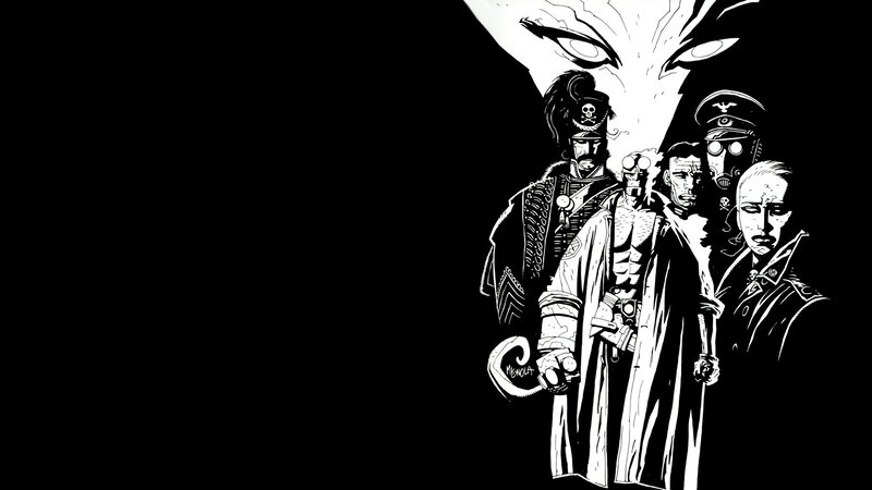 Group of Characters in Black and White