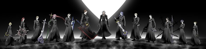 Group of Characters in Black Cloaks — Dramatic, Night, Digital Art
