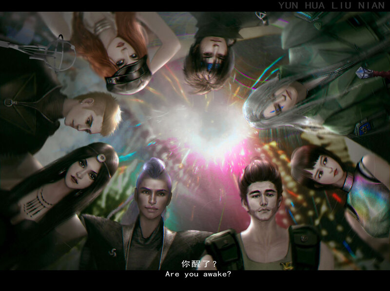 Group of Characters in Circle