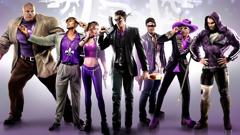 Group of Characters in Purple — Dramatic, Digital Art