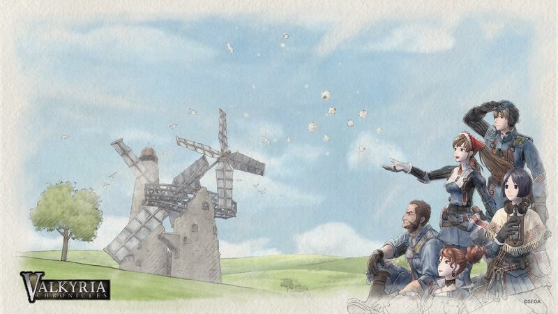 Group of Characters Near Windmill