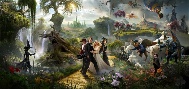 Group of Characters on Yellow Brick Road