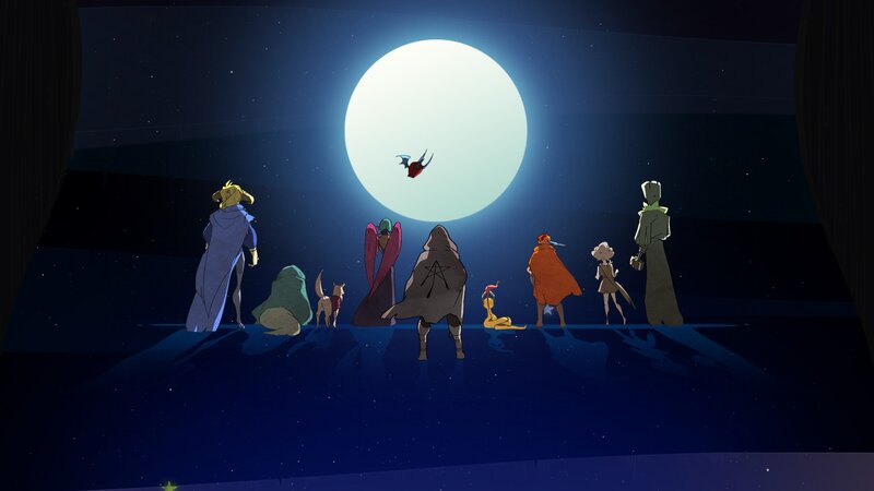Group of Characters under Moon