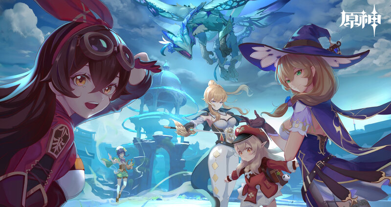 Group of Characters with Dragon