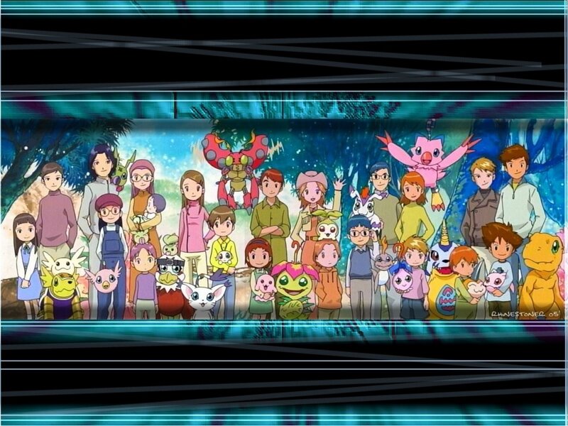 Group of Children and Digimon