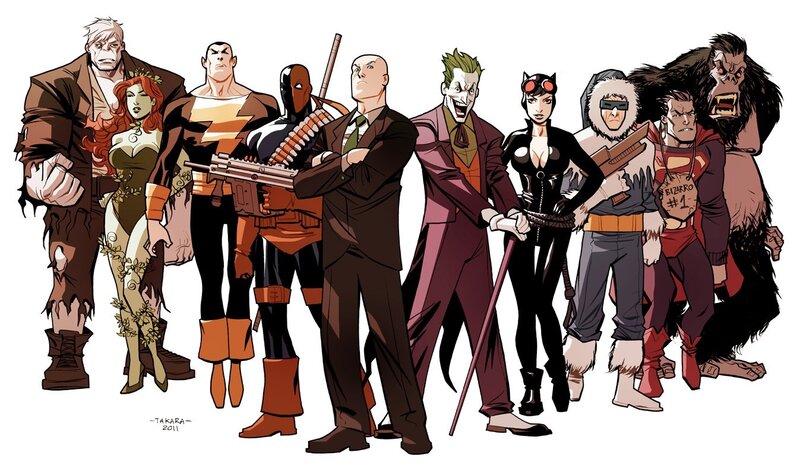 Group of Comic Book Characters — Black, Dramatic, Superheroes, Villains