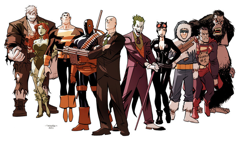 Group of Comic Book Characters — Black, Dramatic