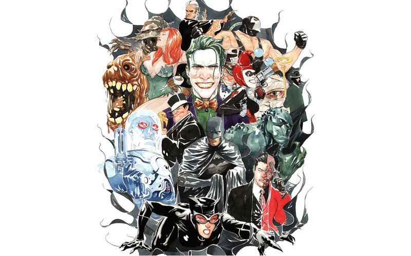 Group of Comic Book Villains — Black, Dramatic