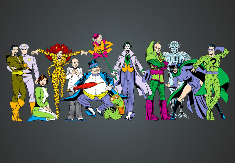 Group of Comic Book Villains — Green, Dramatic