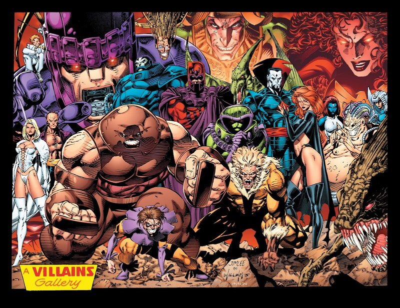 Group of Comic Book Villains — Red, Dramatic