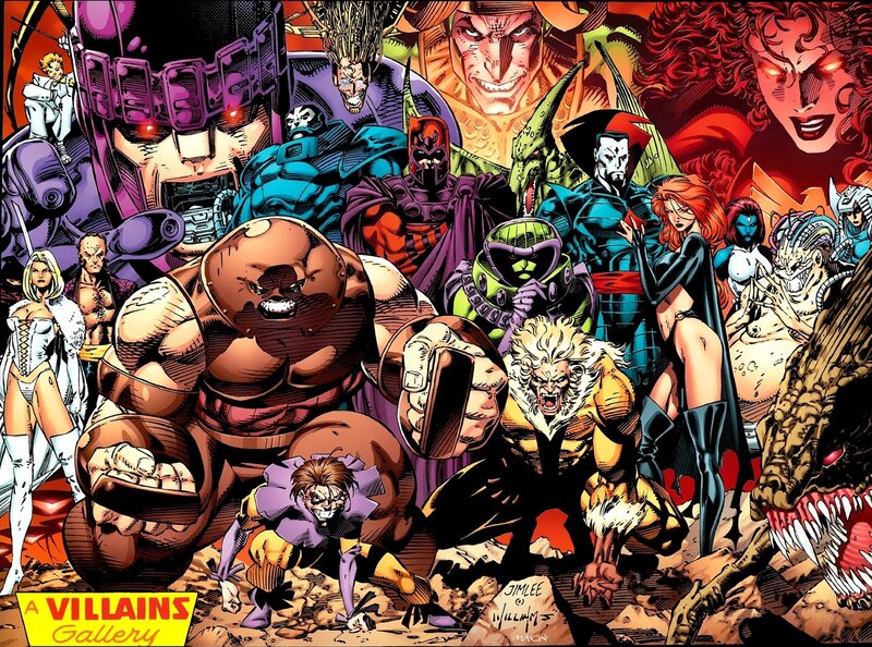 Group of Comic Book Villains — Red