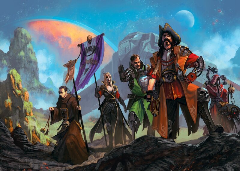 Group of Fantasy Adventurers — Blue