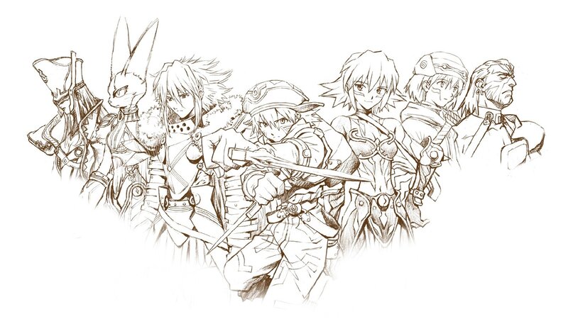 Group of Fantasy Characters — Black, Dramatic, Manga, Sword