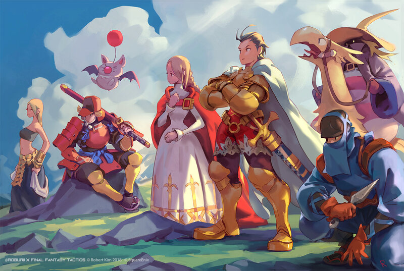 Group of Fantasy Characters — Blue, Adventurous, Afternoon, Digital Art