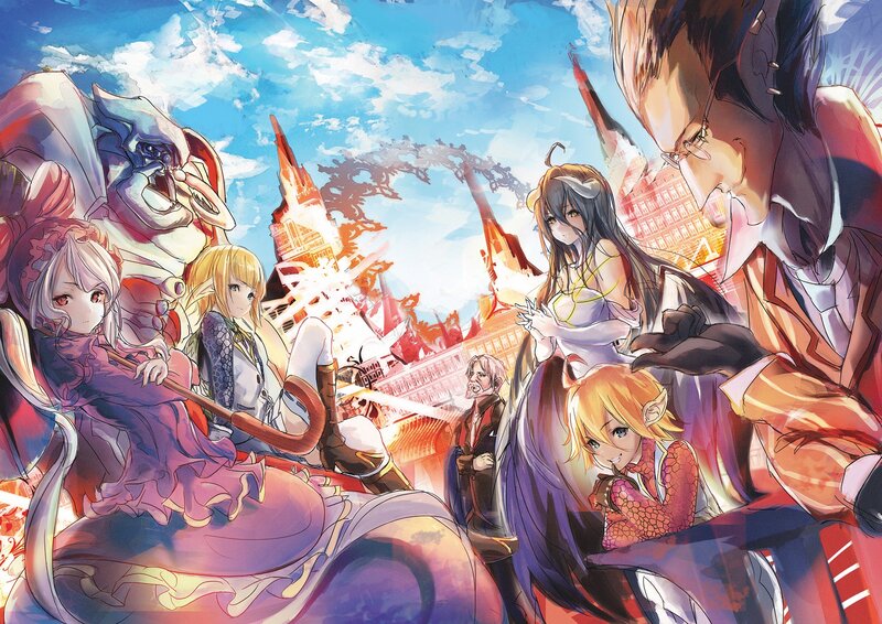 Group of Fantasy Characters — Blue, Dramatic, Afternoon, Anime