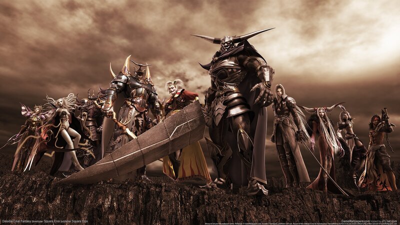 Group of Fantasy Characters — Brown, Dramatic, Digital Art, Armor, Weapons, Dark Sky, Black