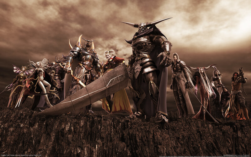 Group of Fantasy Characters — Brown, Dramatic, Sunset