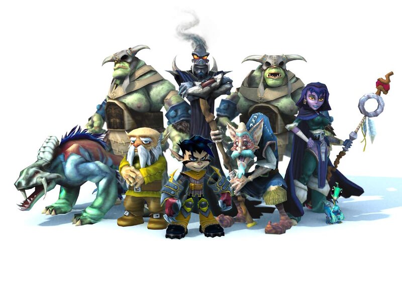 Group of Fantasy Characters — Green, Adventurous, 3d Render