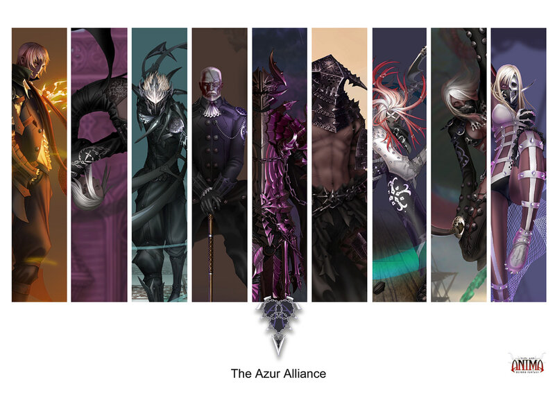 Group of Fantasy Characters — Purple, Dramatic, Digital Art