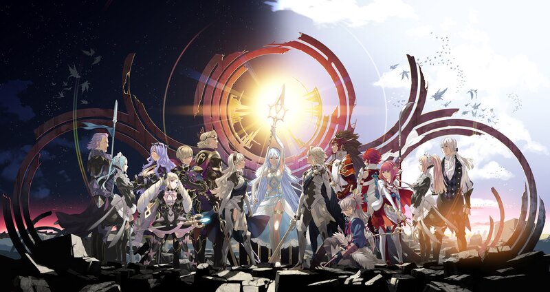 Group of Fantasy Characters — Purple, Dramatic, Sunset, Anime