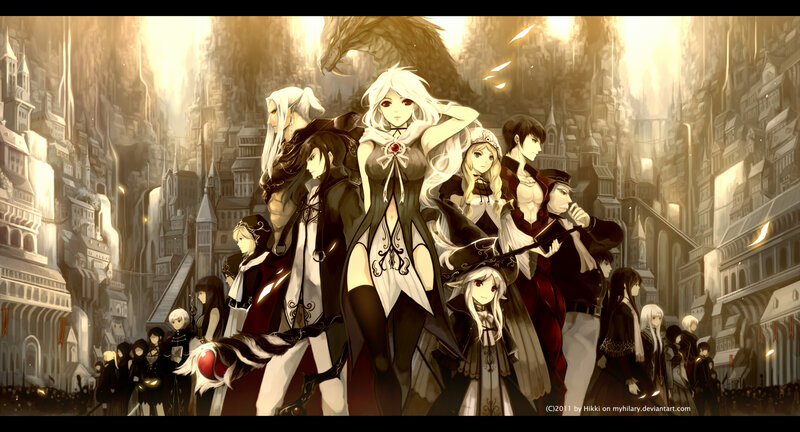 Group of Fantasy Characters — White, Dramatic