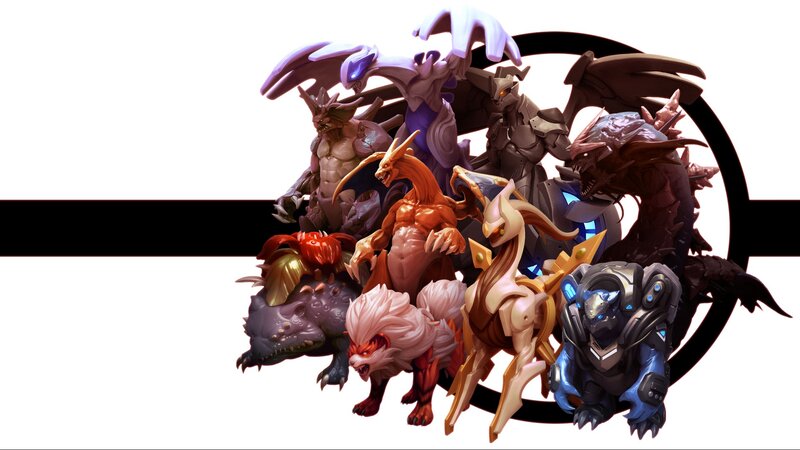 Group of Fantasy Creatures — White