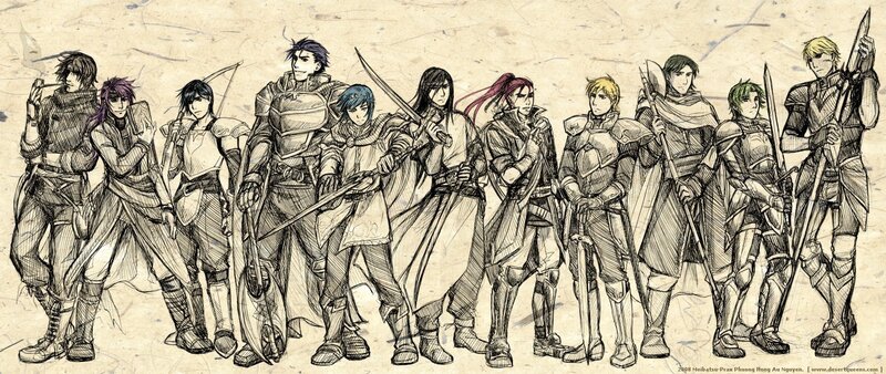 group of fantasy warriors