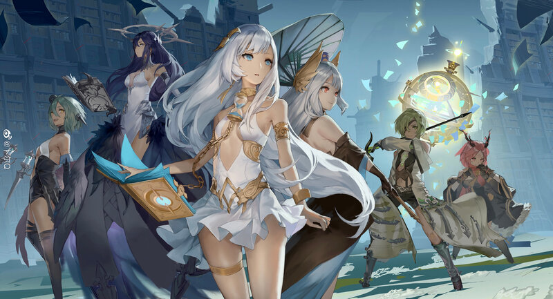 Group of Female Characters — White
