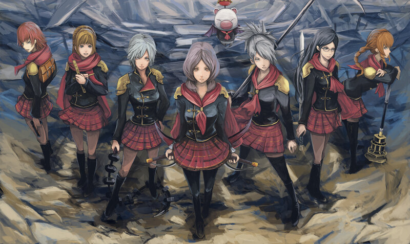 Group of Female Warriors — Red