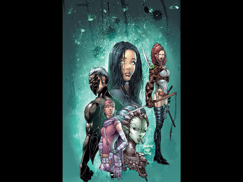 Group of Female Warriors — Teal