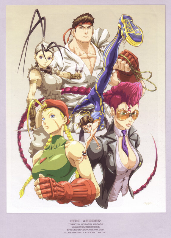 Group of Fighting Game Characters — Purple, Dynamic