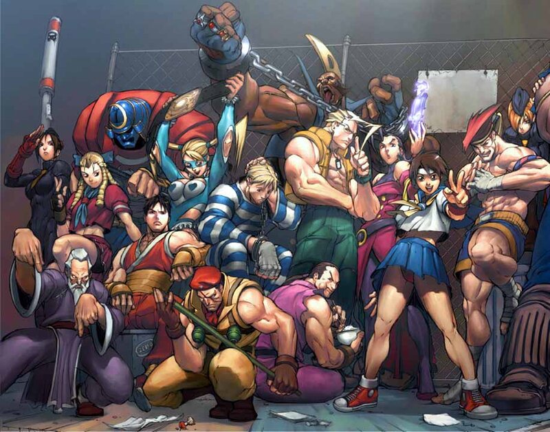 Group of Fighting Game Characters — Red, Dramatic