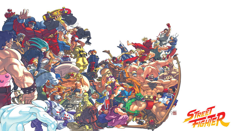 Group of Fighting Game Characters — Red, Dynamic, Energetic
