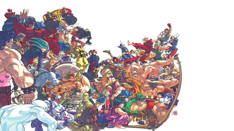 Group of Fighting Game Characters — Red, Dynamic