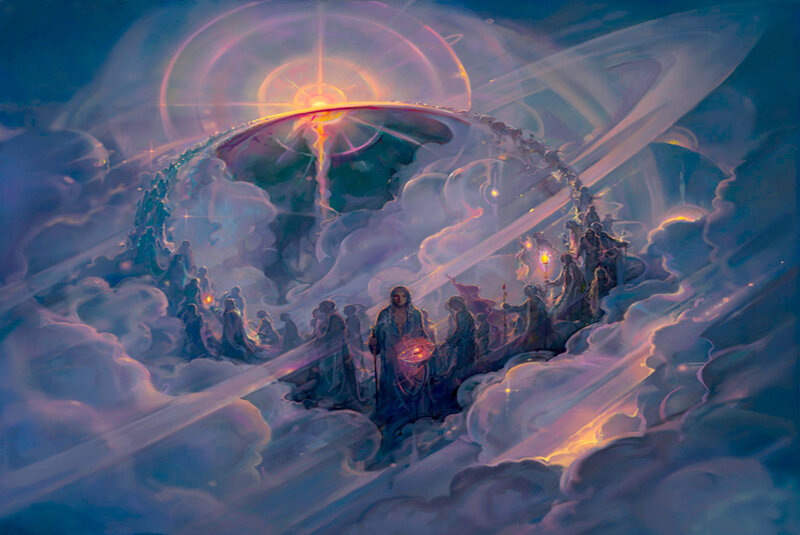 Group of Figures in Clouds