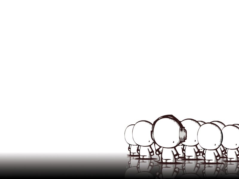 group of figures with headphones