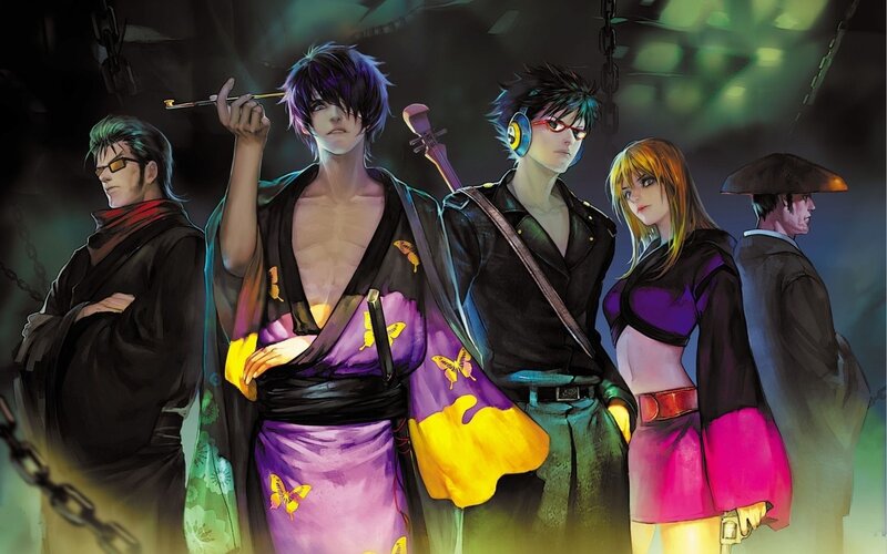 Group of Five Anime Characters — Purple
