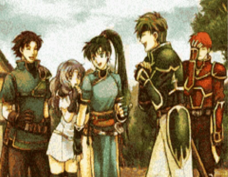 Group of Five Characters — Green